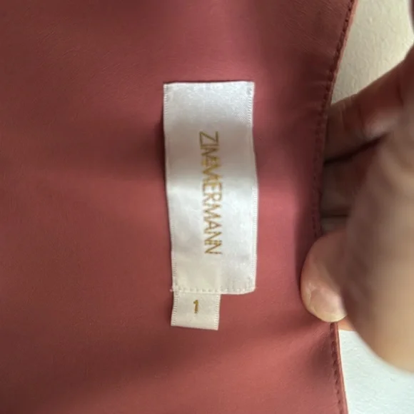 Zimmerman Rose Pink Sueded Silk Cocktail Dress Drape‎ Bodice size 1! 🌹 - Picture 3 of 9